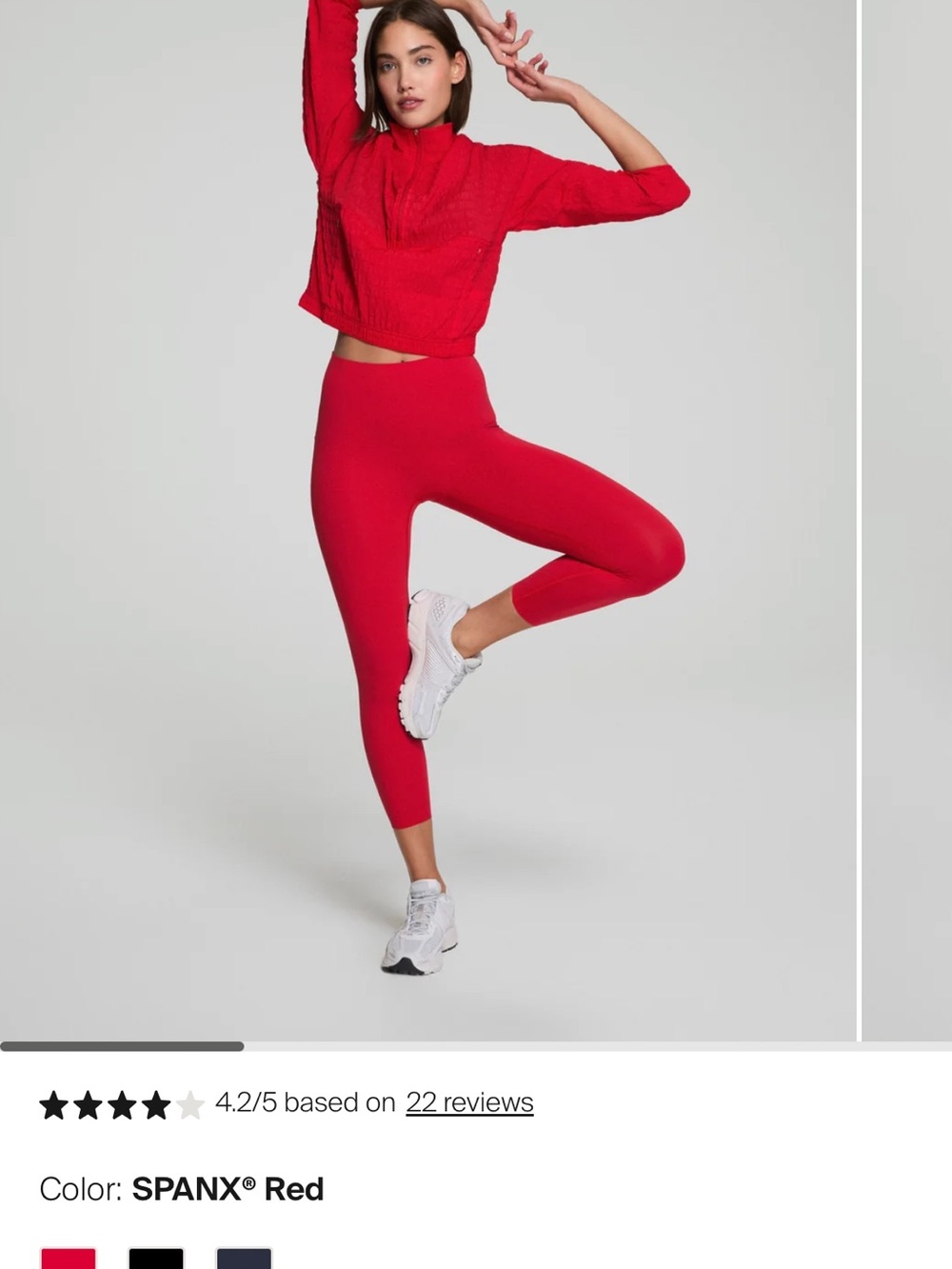 SPANX Red High-Waist 7/8 Sculpting Leggings